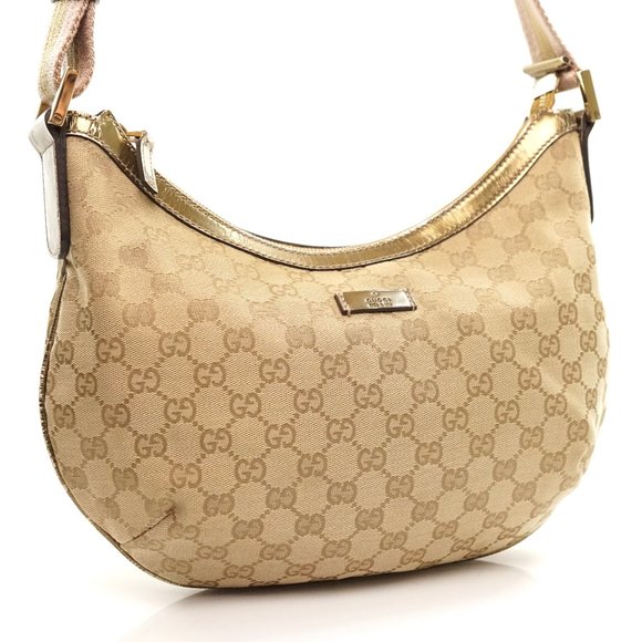 Auth Gucci Gg Beige Gold Jacquard #5546G12 - Picture 2 of 13
